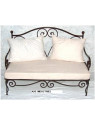 Canapé Antoinette fer forgé 1.60m X 0.60m assise écrue comprise