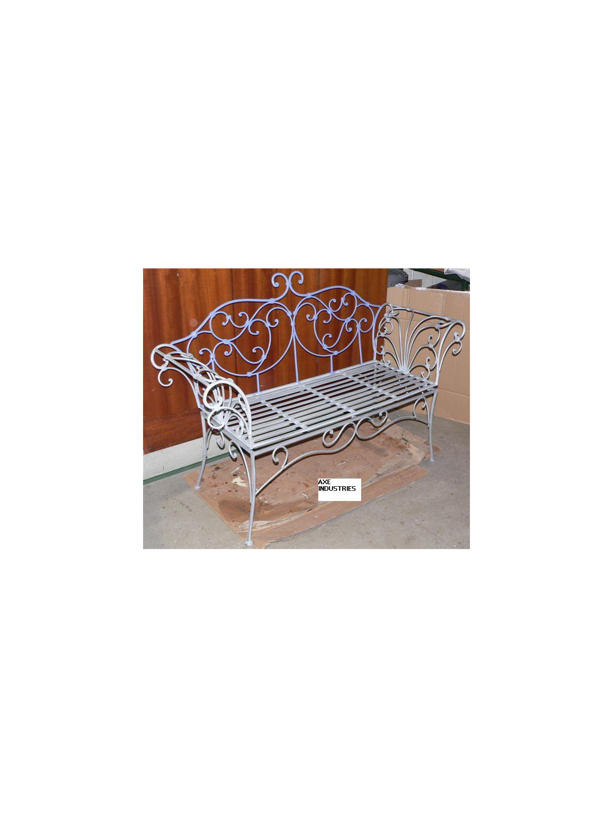 Canapé Poseidon fer forgé 1.20m X 0.60m assise écrue comprise