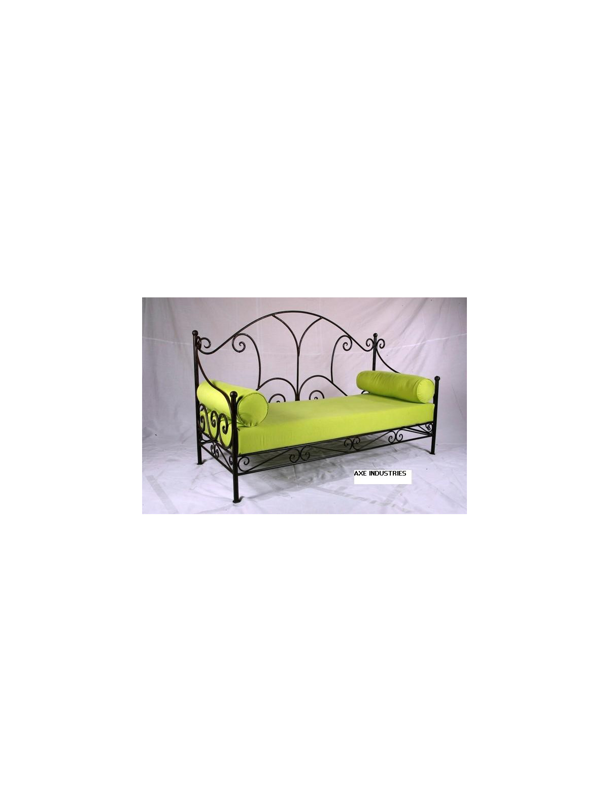 Canapé Marguerite en fer forgé 1.60m x 0.60m avec assise comprise