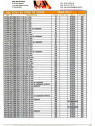 LISTE  DES TUBES FIBRE DE VERRE