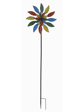 Eolienne multicolore en métal