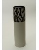 Vase tubulaire céramique naturelle et peinture acrylique lisse façon potier 6291