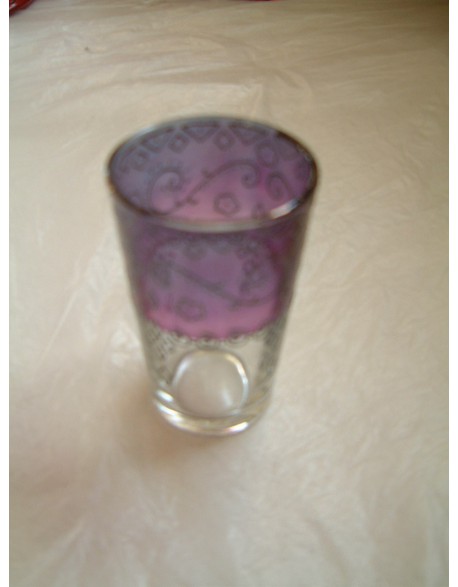 Verre à thé marocain violet et transparent - Art de la table - AXE  INDUSTRIES