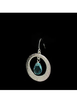 Boucles d'oreilles métal et perle de verre pour oreilles percées 1428B