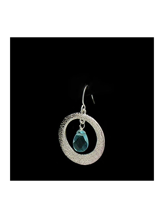 Boucles d'oreilles métal et perle de verre pour oreilles percées 1428B